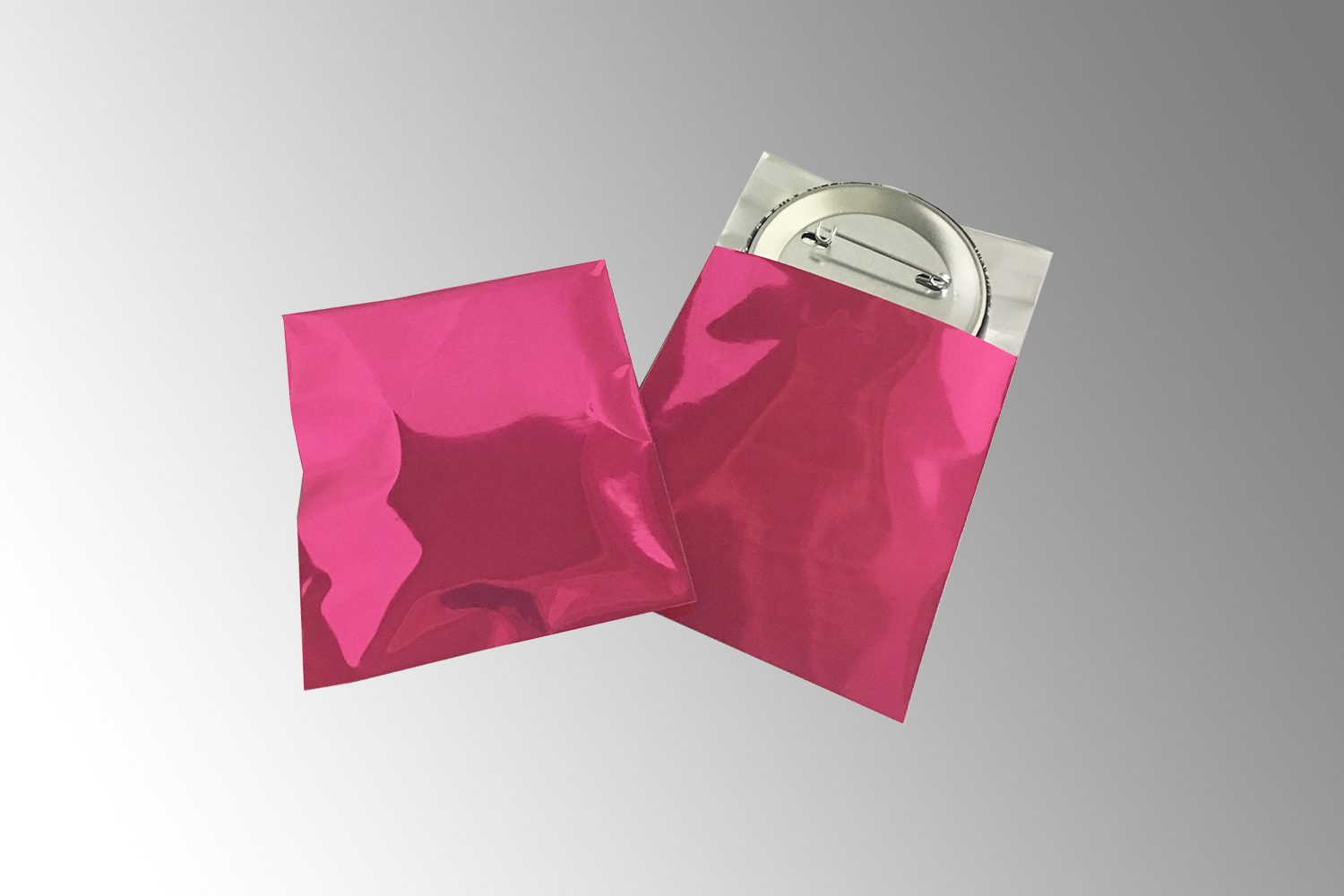 カラーアルミ蒸着のり付袋（ピンク）　AZP-5　 (110×155mm) 100枚入り